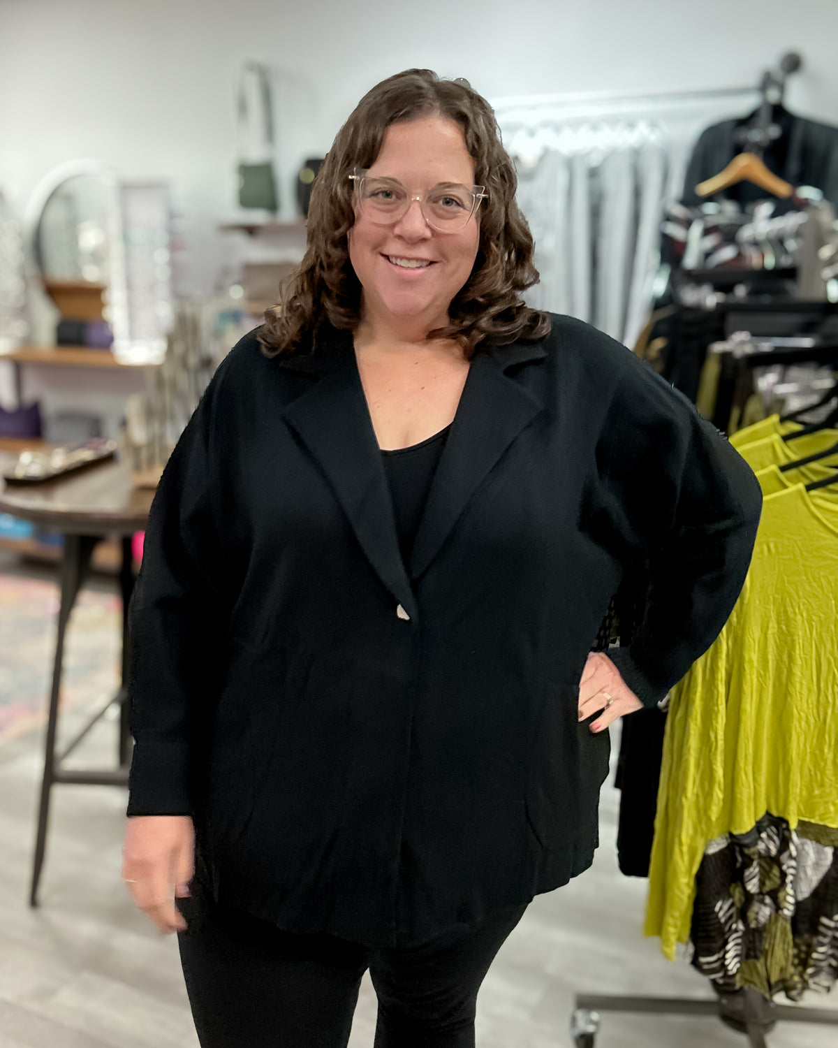 Single Button Cardigan | Black