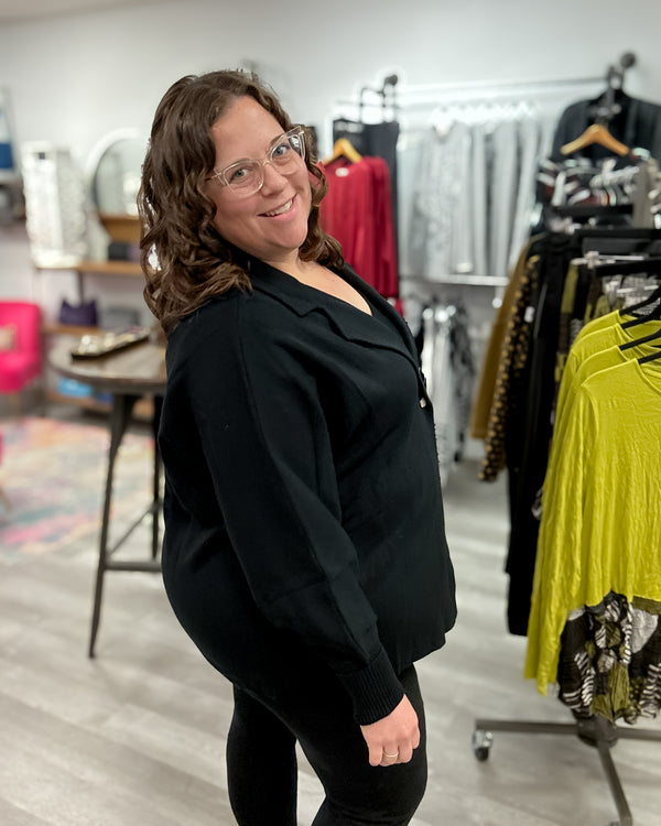 Single Button Cardigan | Black