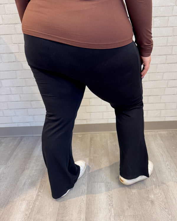 Buttery Soft Flare Leg Pants | Black