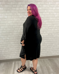 Collared Shift Dress | Black