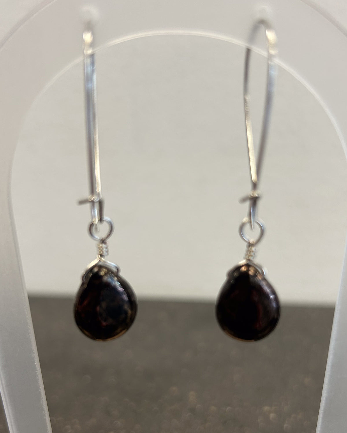 Black Bronze Long Czech Drops