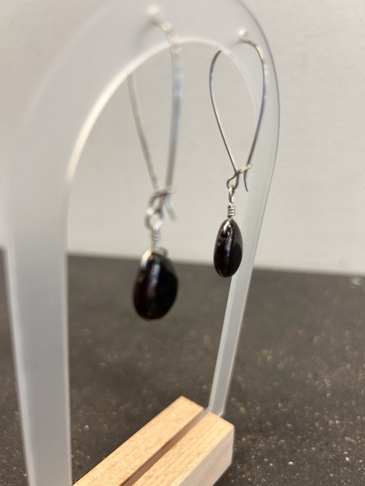Black Bronze Long Czech Drops