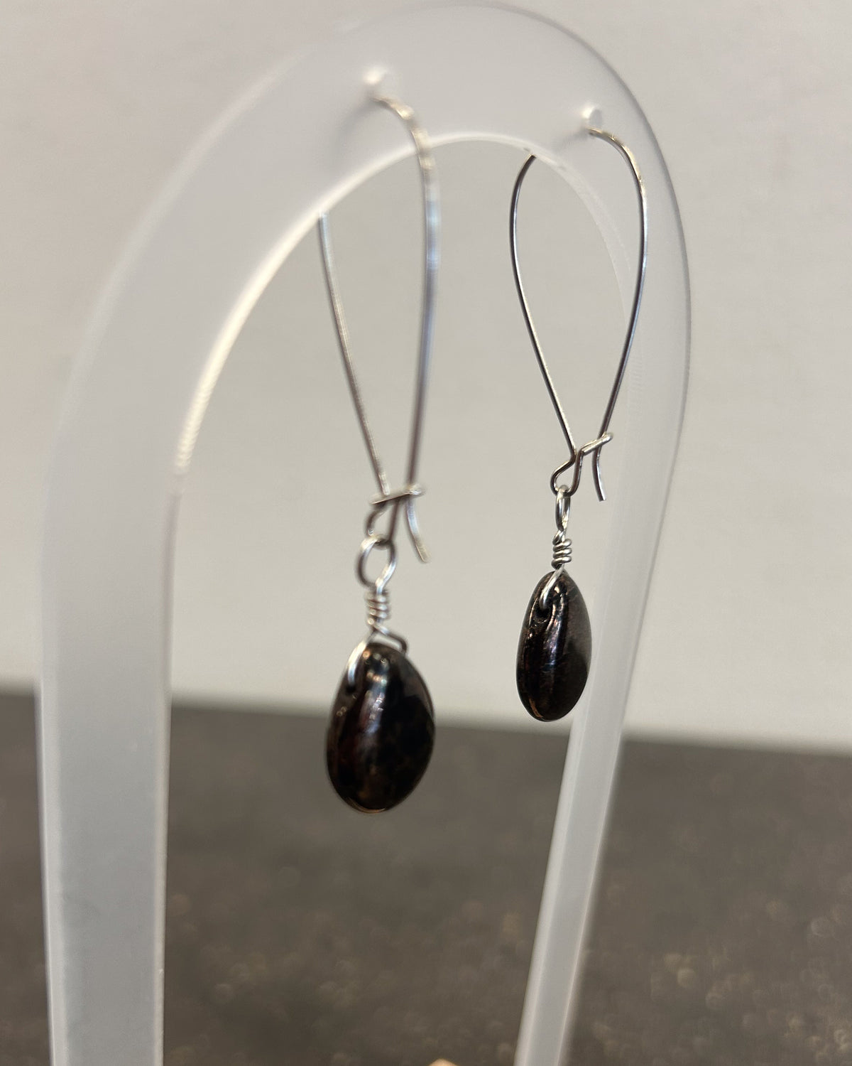 Black Bronze Long Czech Drops