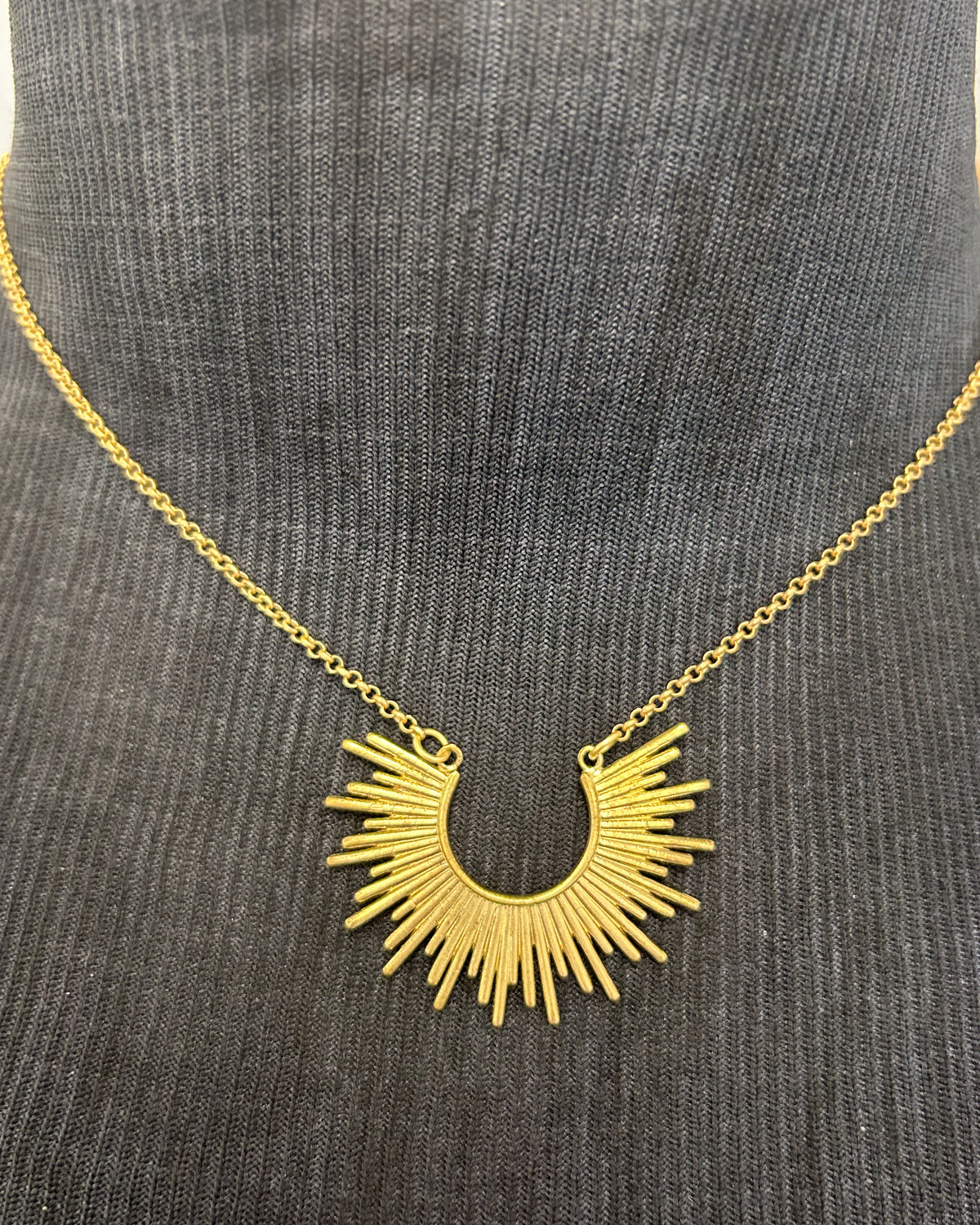 Brass Sunburst Necklace
