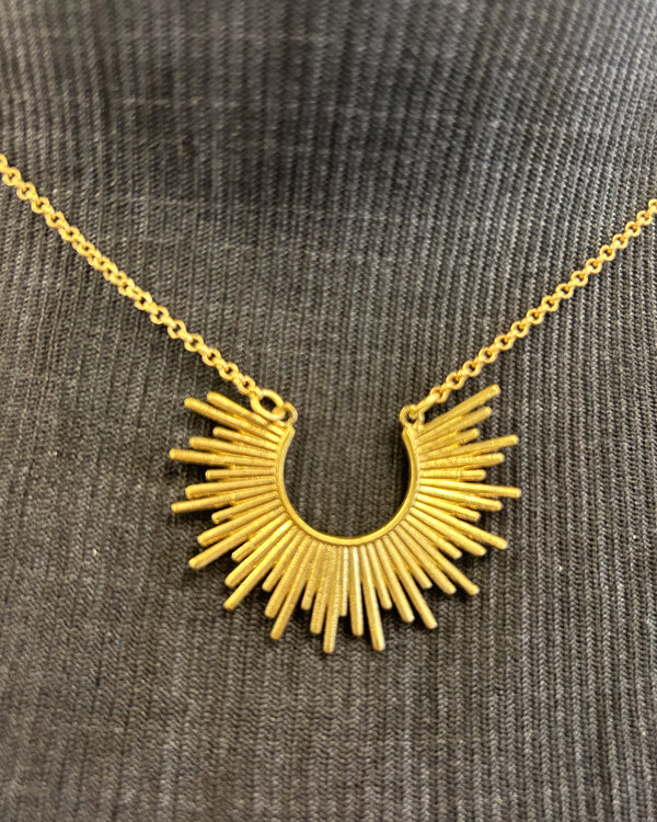Brass Sunburst Necklace