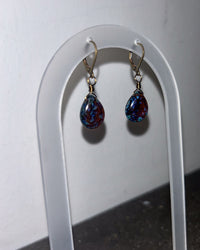Blue Speckle Czech Drops