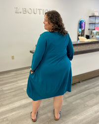 Cotton Lantern Dress | Teal