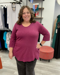 2 Pocket Cotton Top | Wine