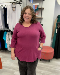 2 Pocket Cotton Top | Wine