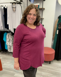 2 Pocket Cotton Top | Wine