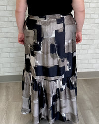 Abstract Greyscale Skirt