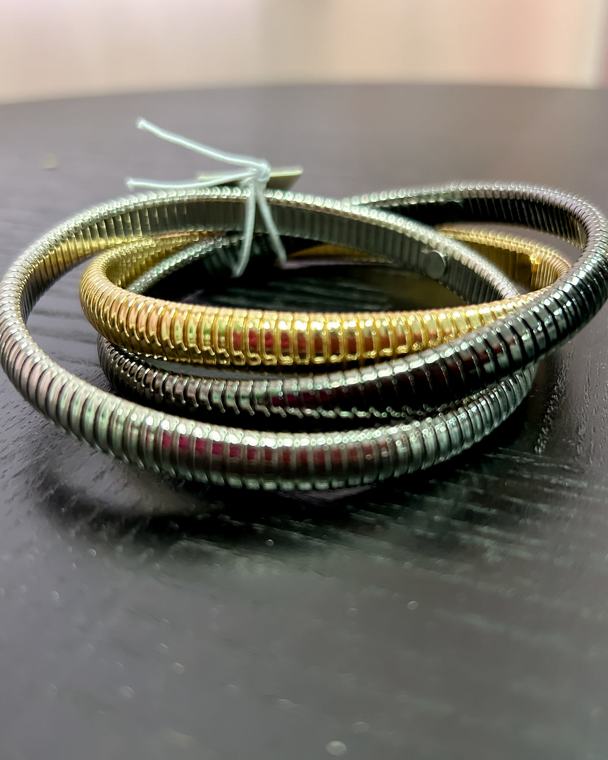 3-Strand Metal Linked Snake-Chain Bracelet