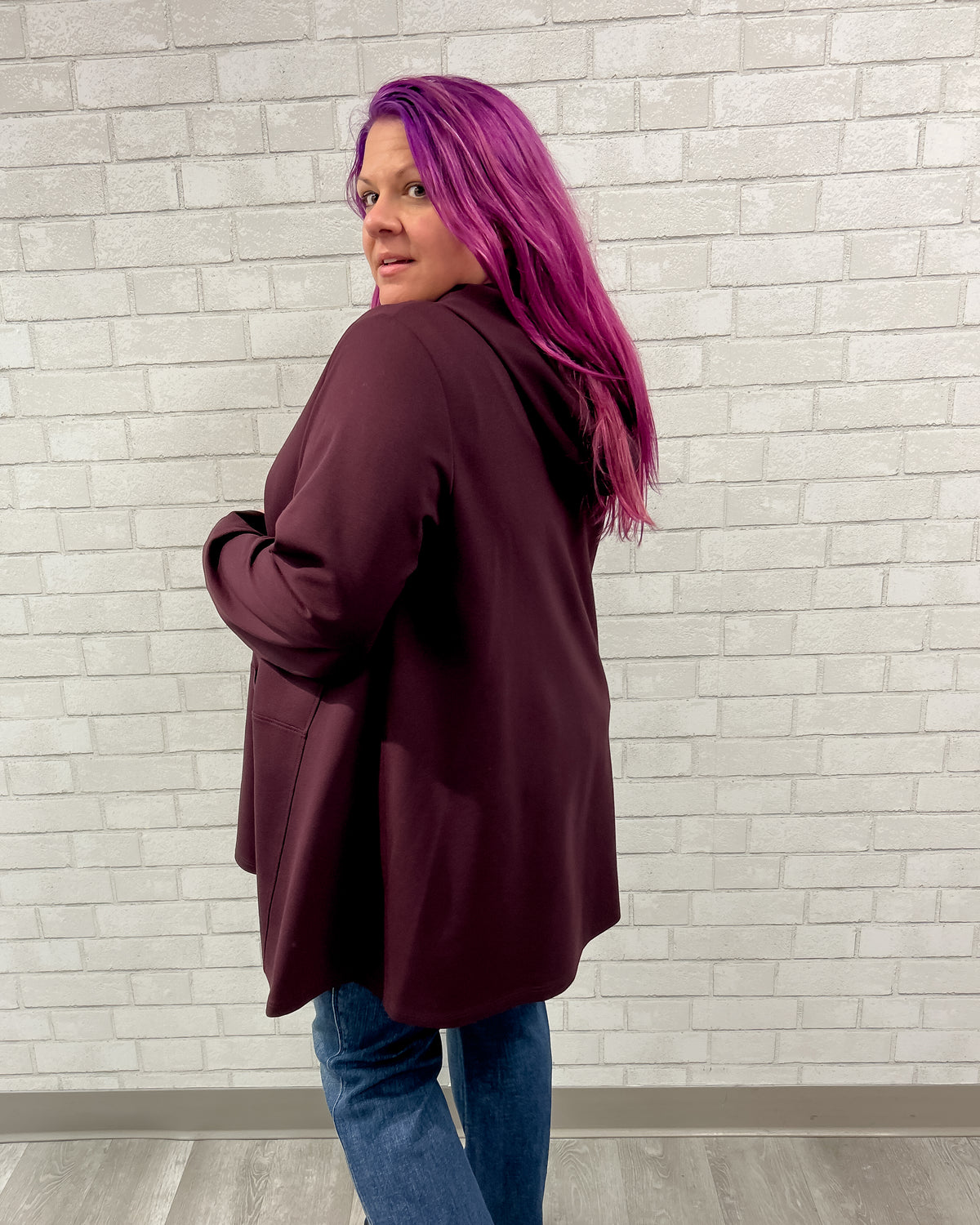 Hooded One Pocket Tunic | Plum