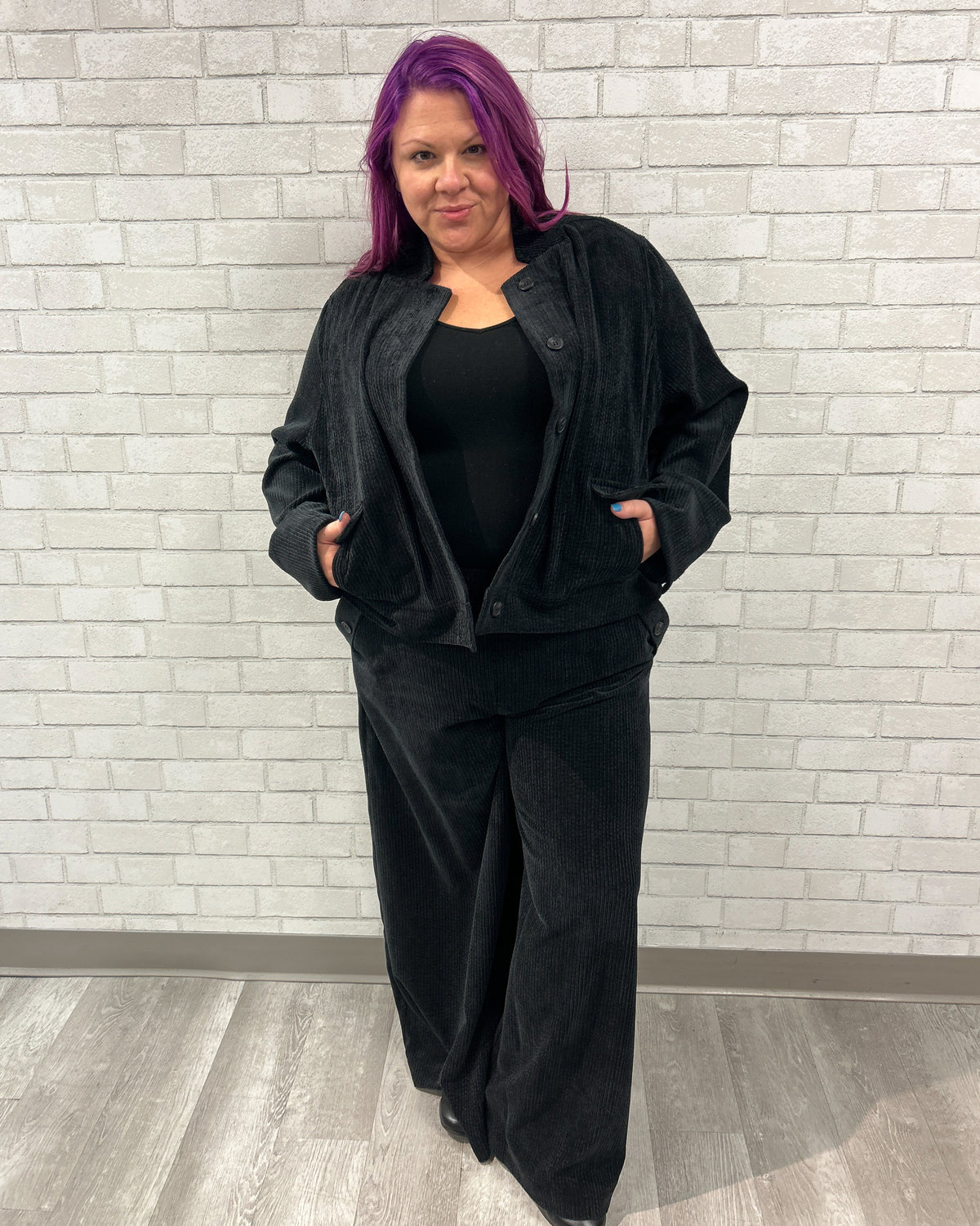 Corduroy Trousers | Black