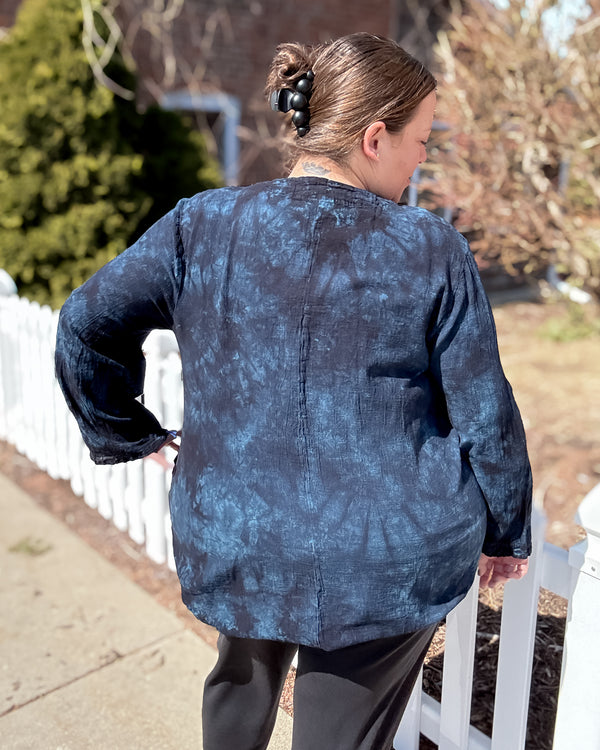 Brunch Cotton Gauze Top | Washed Sapphire