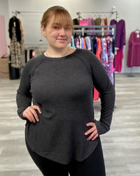 Baby Waffle Long Sleeve Top | Black