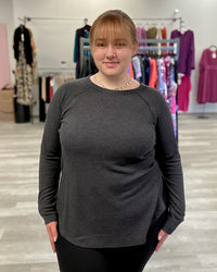 Baby Waffle Long Sleeve Top | Black