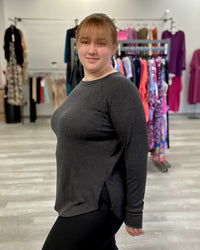 Baby Waffle Long Sleeve Top | Black