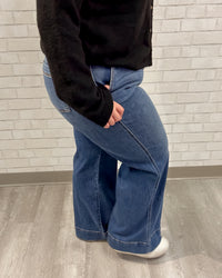 Mid Rise Trouser Retro Wide Leg Jeans