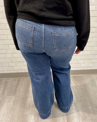 Mid Rise Trouser Retro Wide Leg Jeans