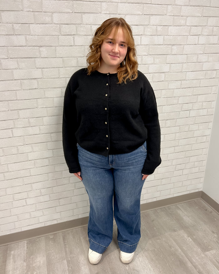 Mid Rise Trouser Retro Wide Leg Jeans