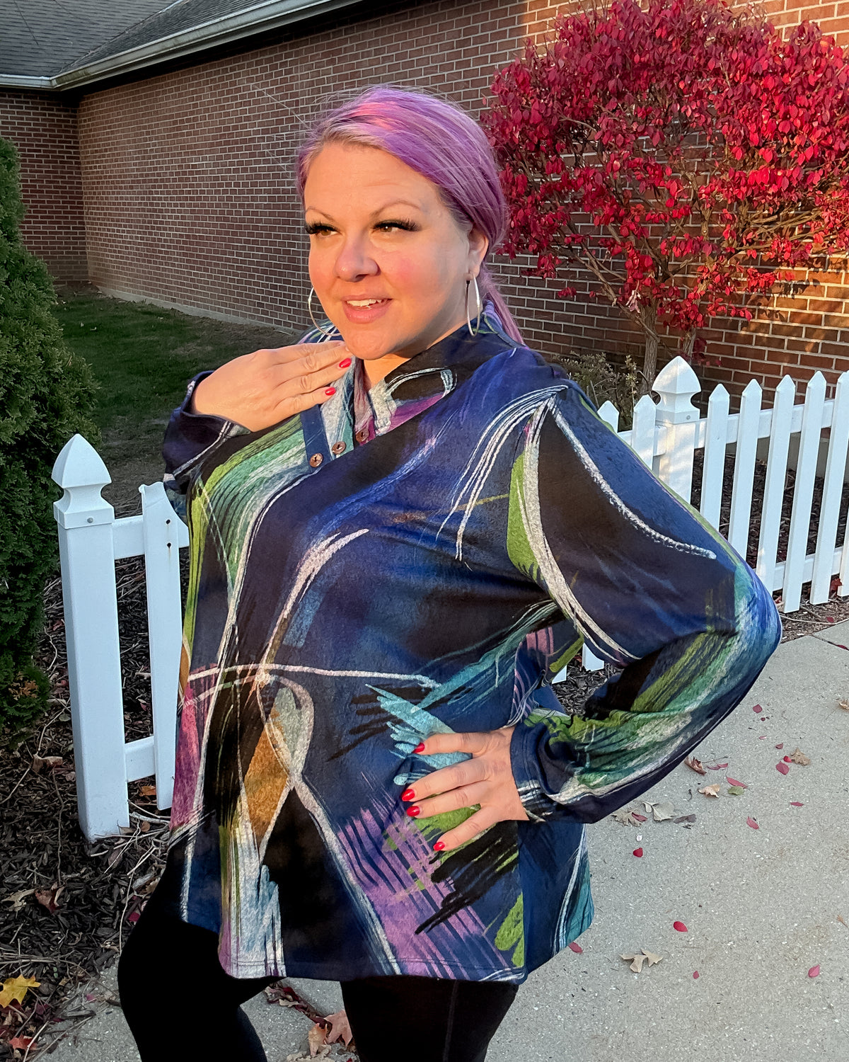 Como French Brushed Tunic Top