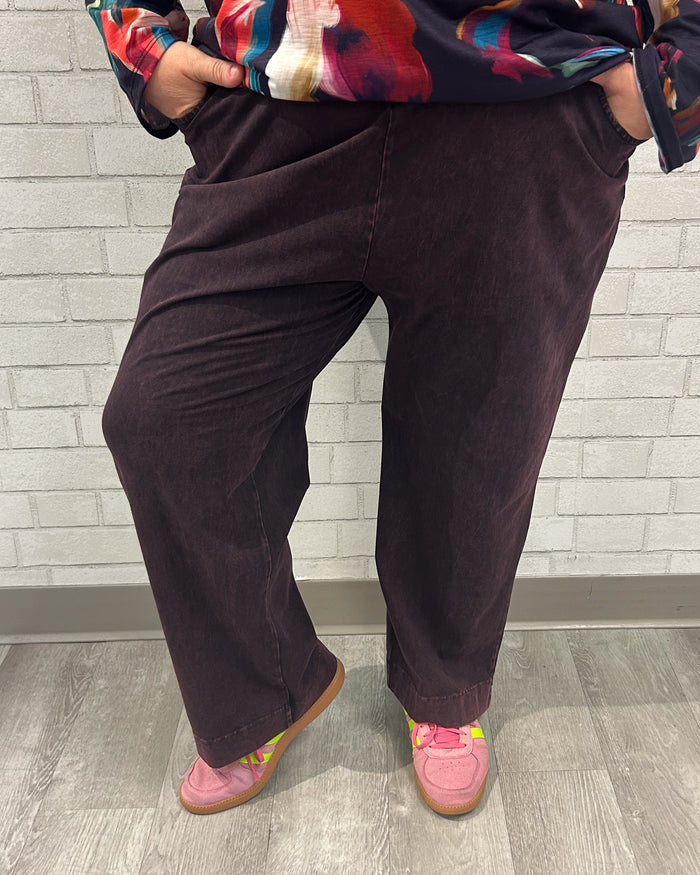 Cotton Slim Pocket Pants | Wine
