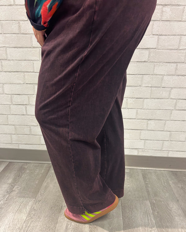 Cotton Slim Pocket Pants | Wine