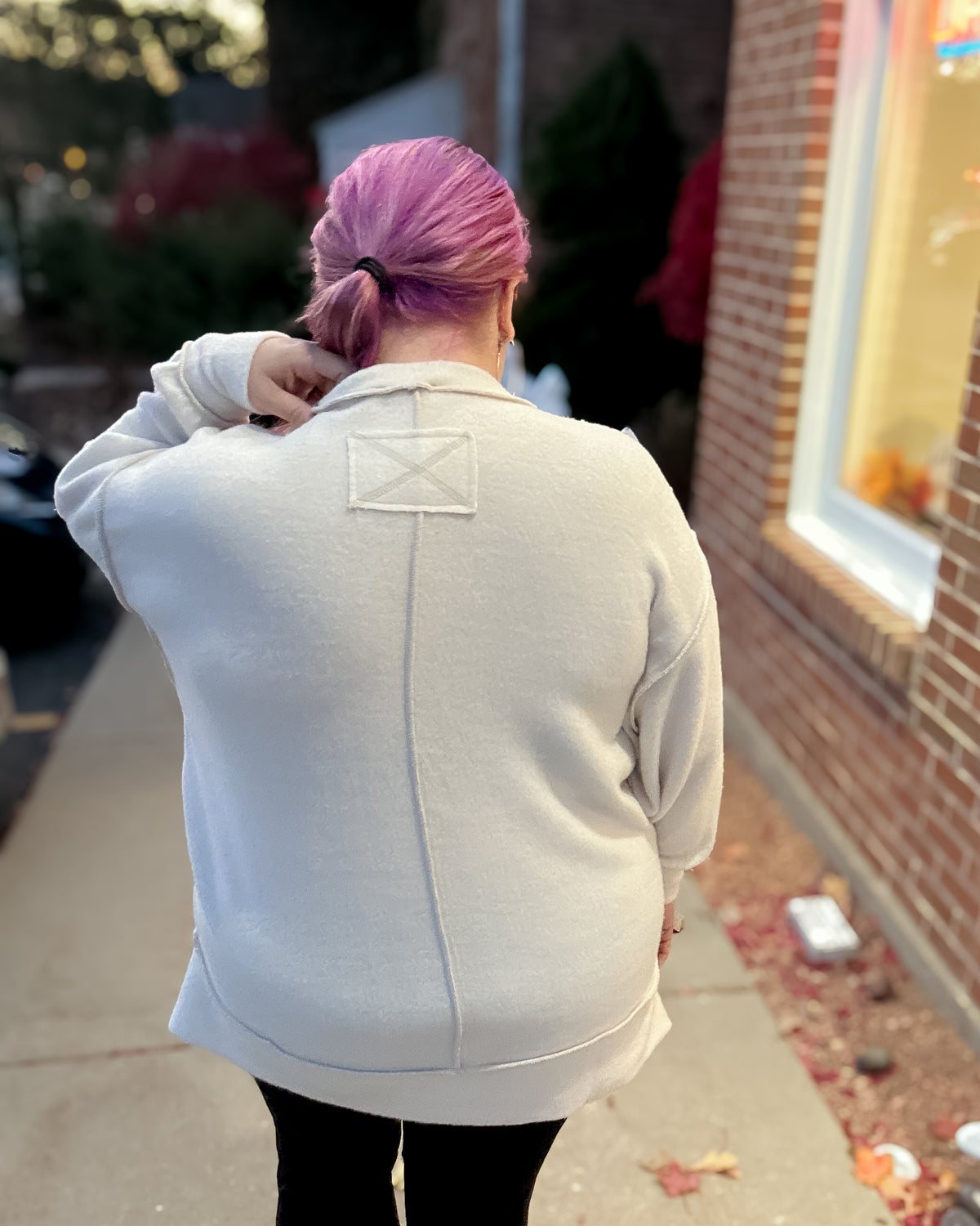 Brushed Mélange Hacci Oversized Sweater | Sand Beige