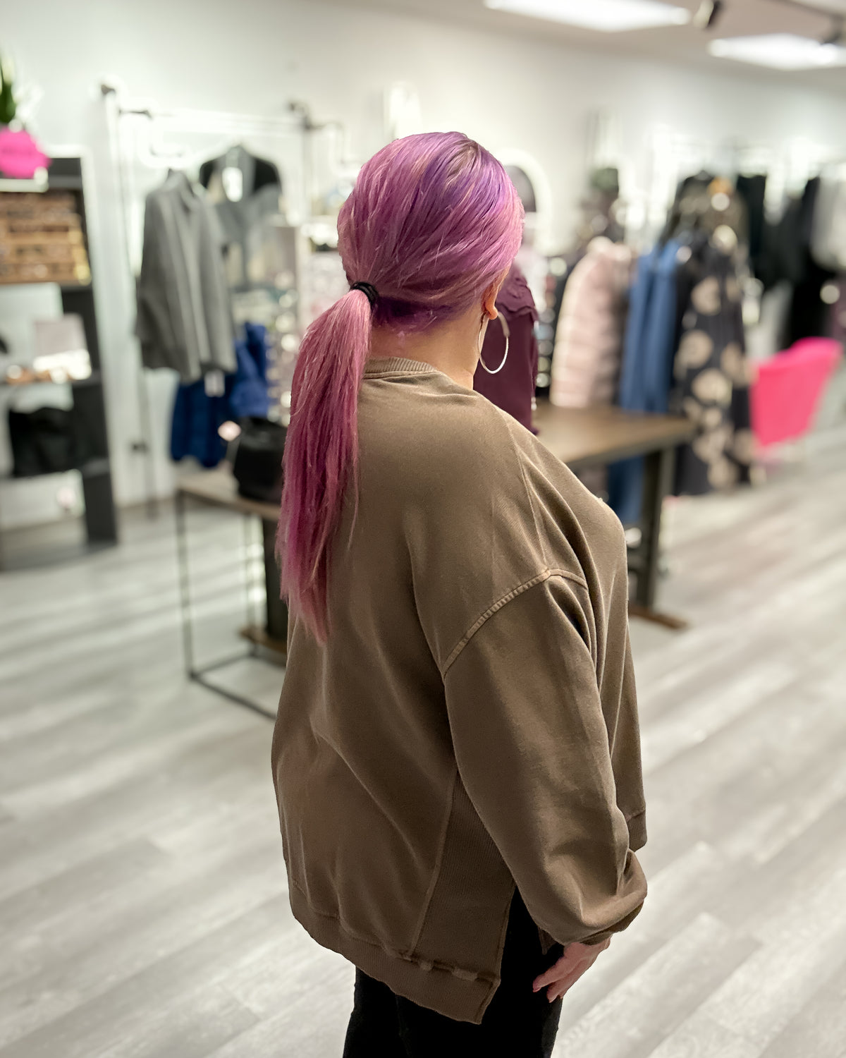 Enzyme Washed Pullover | Brown