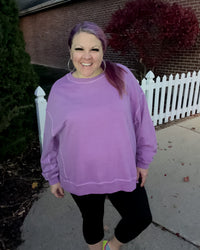 Enzyme Washed Pullover | Light Plum