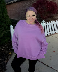 Enzyme Washed Pullover | Light Plum