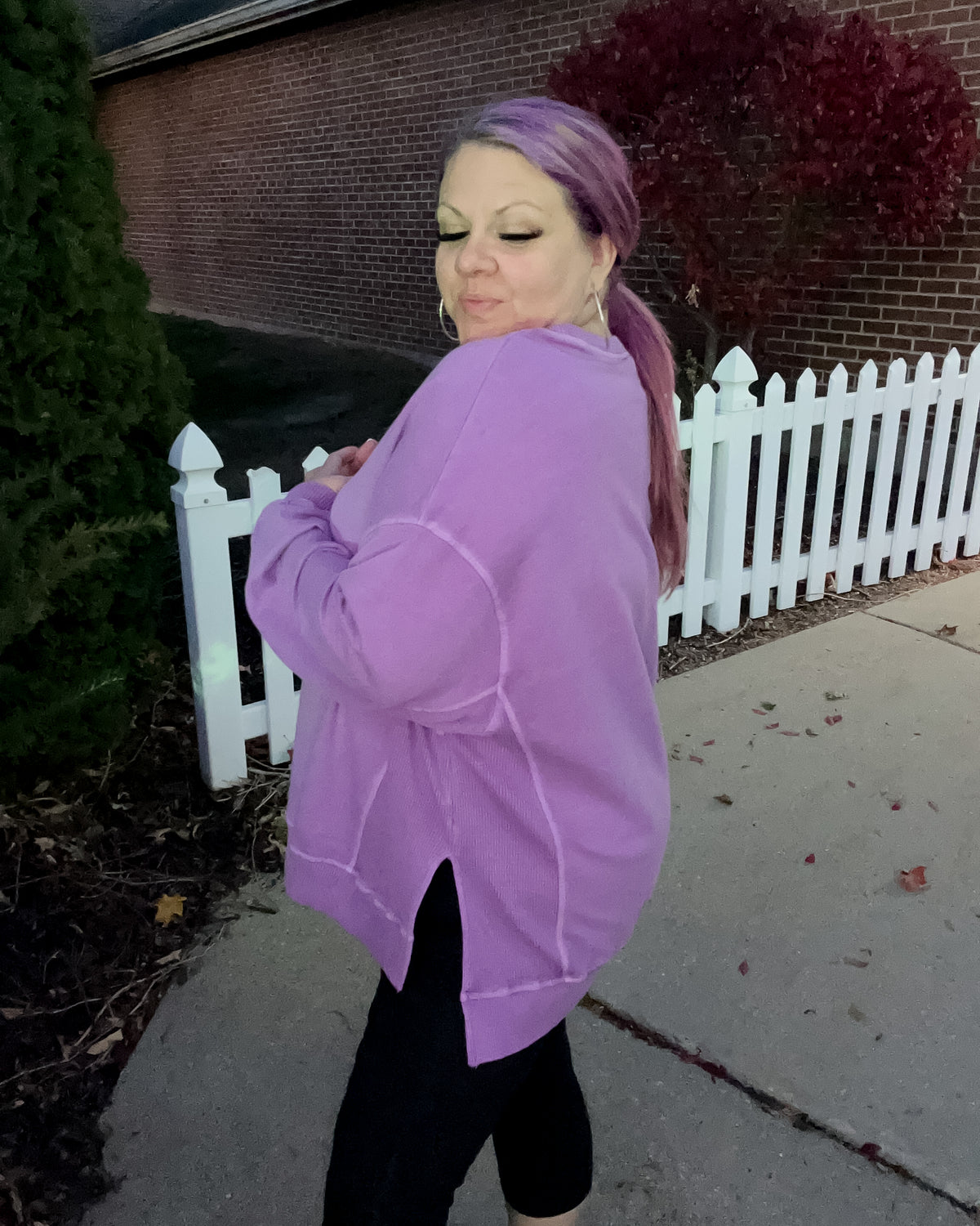 Enzyme Washed Pullover | Light Plum