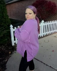 Enzyme Washed Pullover | Light Plum