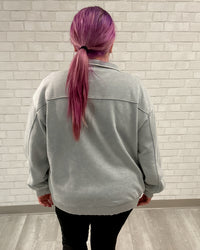 Acid Wash Fleece Quarter Zip Pullover | Sleet