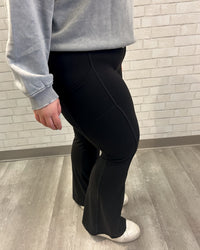 Brushed Microfiber Flare Pants | Black