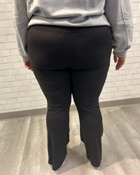 Brushed Microfiber Flare Pants | Black