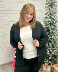 Comfort Luxe Button Front Jacket | Onyx