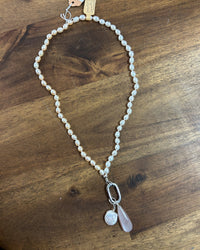 Pearl & Peach Moonstone Necklace