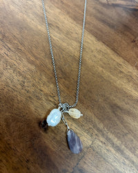 Moonstone Pearl & Citrine Necklace
