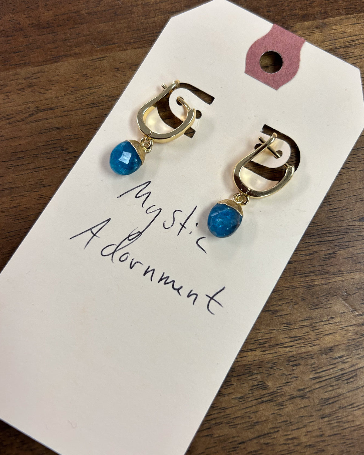 Apatite Huggie Drop Earrings