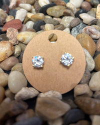 7mm Round CZ Earrings