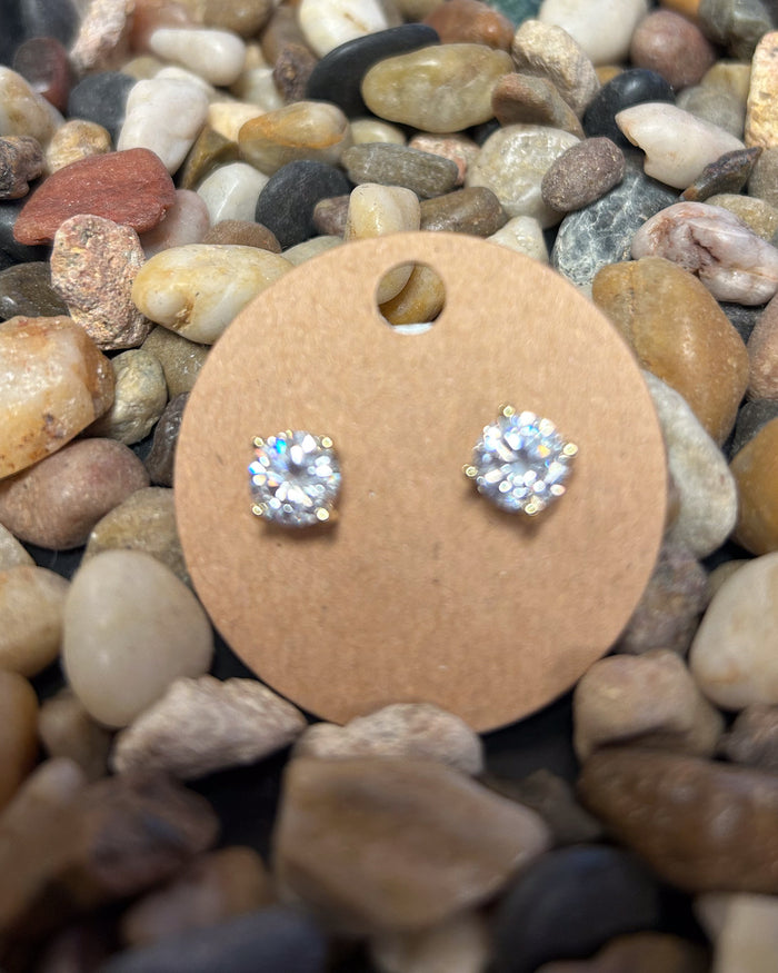 7mm Round CZ Earrings