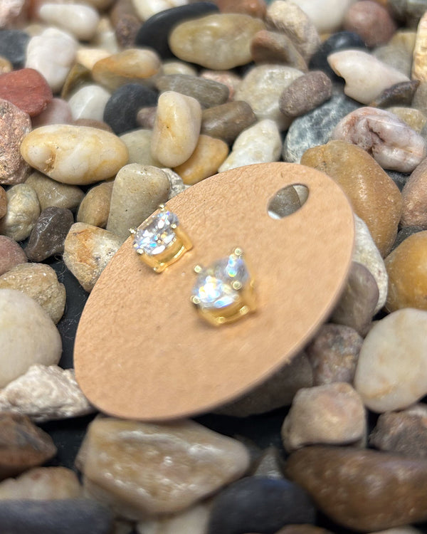 7mm Round CZ Earrings