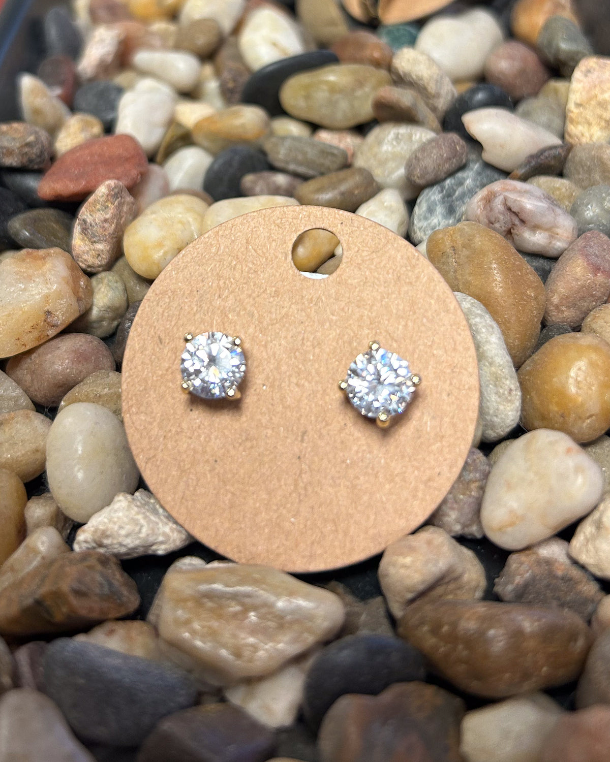 7mm Round CZ Earrings