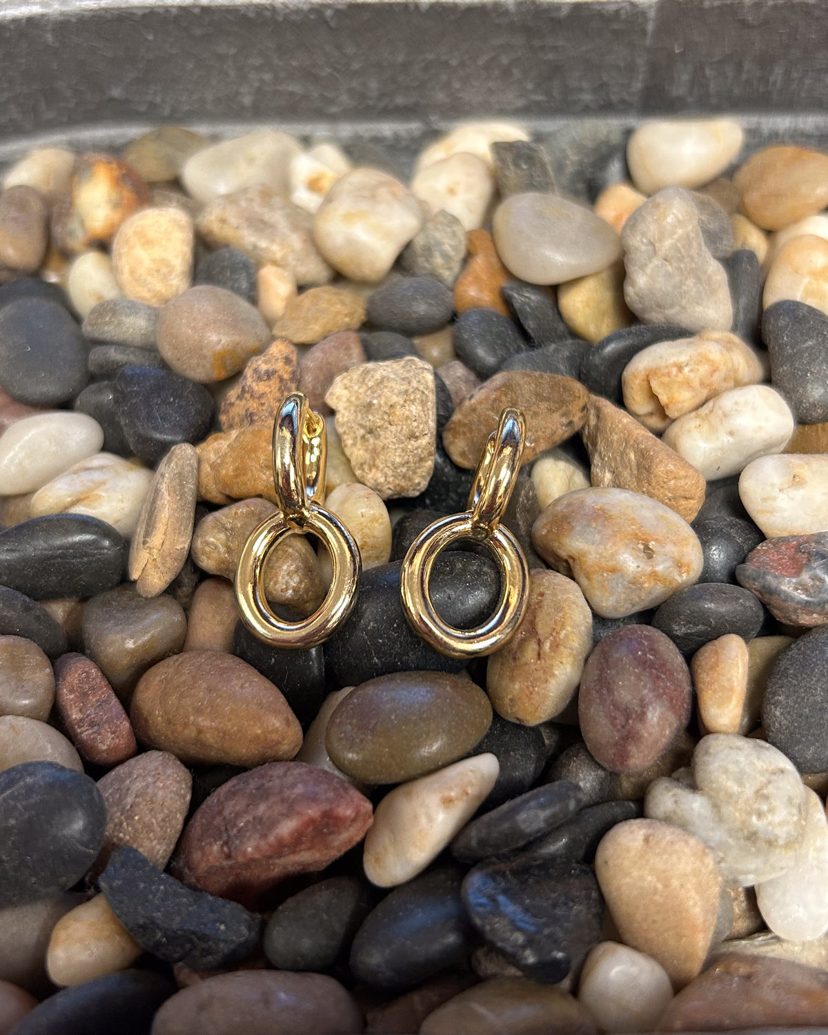 Double Circle Linked Earrings