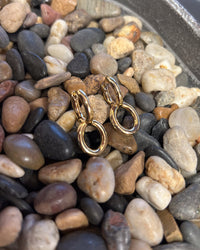 Double Circle Linked Earrings