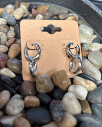 Double Circle Linked Earrings