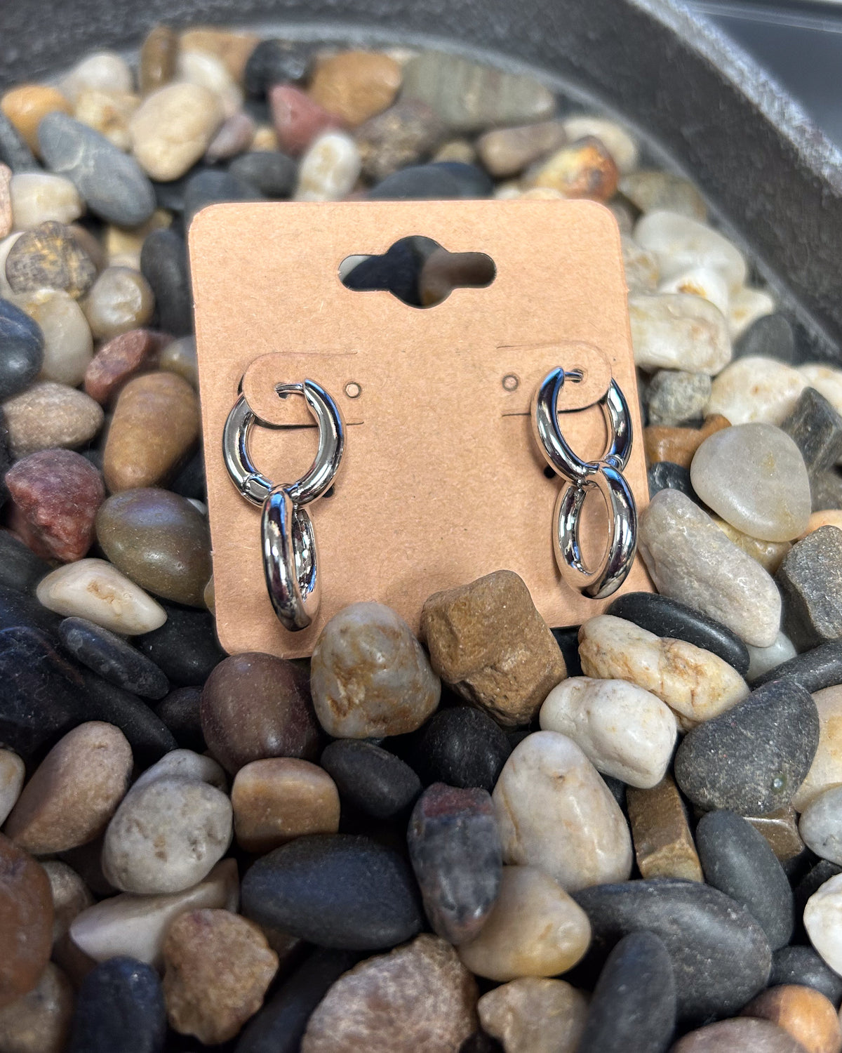 Double Circle Linked Earrings