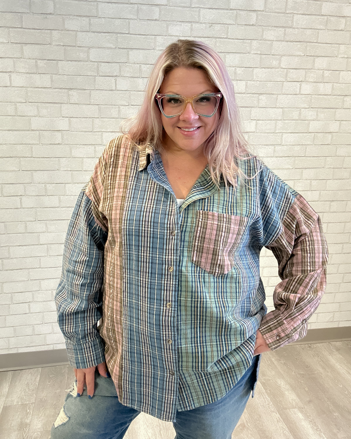 Checked Knit Shacket